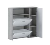 Mobile da ingresso Adriatico, Entratina appendiabiti, Composizione per atrio, Consolle portaoggetti multifunzione, 92x27h94 cm, Cemento e Bianco