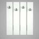 Mobile da ingresso Aldebaran, Entratina appendiabiti, Composizione per atrio, Consolle portaoggetti multifunzione, 65x4 h80 cm, Bianco