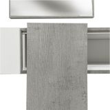 Mobile da ingresso Baffin, Entratina appendiabiti, Composizione per atrio, Consolle portaoggetti multifunzione, 100x31h75 cm, Cemento e Bianco