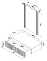 Mobile da Ingresso Beige Specchio Incluso Paia 80x42x97h cm, un Cassetto - Premolo