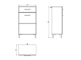 Mobile da Ingresso Bianco 2 Ripiani un Cassetto 58x35x104.5h cm, Un'anta - Ossona
