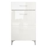 Mobile da Ingresso Bianco 2 Ripiani un Cassetto 58x35x104.5h cm, Un'anta - Ossona
