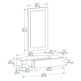 Mobile da Ingresso Bianco Beige Specchio Incluso un Cassetto 82x30x16h cm, un Ripiano - Ingria