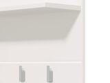 Mobile da Ingresso Bianco Bianco un Ripiano Appendiabiti 76x19.5x114h cm, Installazione Sospeso - Valdemone