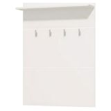 Mobile da Ingresso Bianco Bianco un Ripiano Appendiabiti 76x19.5x114h cm, Installazione Sospeso - Valdemone