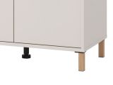 Mobile da Ingresso Bianco Crema Grigio Chiaro un Ripiano 2 Ante 80x40x57h cm, 2 Vani - Marciana