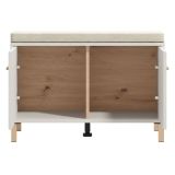 Mobile da Ingresso Bianco Crema Grigio Chiaro un Ripiano 2 Ante 80x40x57h cm, 2 Vani - Marciana