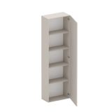 Mobile da Ingresso Bianco Crema Marrone Noce 15 Paia Cassetti 123x30x186h cm, 4 Ripiani Made in Italy - Faicchio