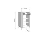 Mobile da Ingresso Bianco Crema Marrone un Cassetto 2 Ripiani 59.5x40x103h cm, Un'anta - Carducci