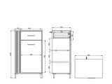 Mobile da Ingresso Bianco Crema Marrone un Cassetto 2 Ripiani 59.5x40x103h cm, Un'anta - Carducci