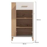 Mobile da Ingresso Bianco Crema Marrone un Cassetto 2 Ripiani 59.5x40x103h cm, Un'anta - Carducci