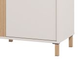 Mobile da Ingresso Bianco Crema Marrone un Cassetto 2 Ripiani 59.5x40x103h cm, Un'anta - Carducci