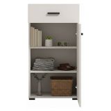 Mobile da Ingresso Bianco Crema Nero un Cassetto 2 Ripiani 51.5x35x98h cm, Un&#039;anta - Trevi
