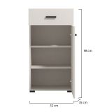 Mobile da Ingresso Bianco Crema Nero un Cassetto 2 Ripiani 51.5x35x98h cm, Un'anta - Trevi