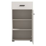 Mobile da Ingresso Bianco Crema Nero un Cassetto 2 Ripiani 51.5x35x98h cm, Un'anta - Trevi