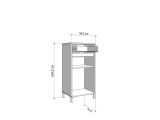 Mobile da Ingresso Bianco Crema Nero un Cassetto 2 Ripiani 54.5x40x109.5h cm, Un'anta - Pollenza