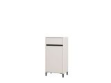 Mobile da Ingresso Bianco Crema Nero un Cassetto 2 Ripiani 54.5x40x109.5h cm, Un'anta - Pollenza