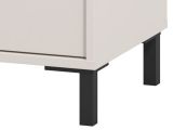 Mobile da Ingresso Bianco Crema Nero un Cassetto 2 Ripiani 54.5x40x109.5h cm, Un'anta - Pollenza