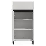 Mobile da Ingresso Bianco Crema Nero un Cassetto 2 Ripiani 54.5x40x109.5h cm, Un'anta - Pollenza