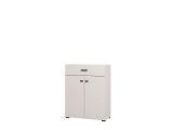 Mobile da Ingresso Bianco Crema Nero un Cassetto 2 Ripiani 77x35x98h cm, 2 Ante - Torrice