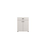 Mobile da Ingresso Bianco Crema Nero un Cassetto 2 Ripiani 77x35x98h cm, 2 Ante - Torrice