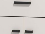 Mobile da Ingresso Bianco Crema Nero un Cassetto 2 Ripiani 77x35x98h cm, 2 Ante - Torrice