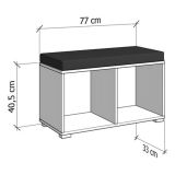Mobile da Ingresso Bianco Crema Nero un Ripiano 2 Ante 77x35x40.5h cm, 2 Vani - Druento