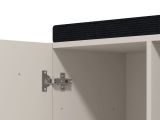 Mobile da Ingresso Bianco Crema Nero un Ripiano 2 Ante 77x35x40.5h cm, 2 Vani - Druento