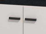 Mobile da Ingresso Bianco Crema Nero un Ripiano 2 Ante 77x35x40.5h cm, 2 Vani - Druento