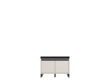 Mobile da Ingresso Bianco Crema Nero un Ripiano 2 Ante 80x40x57h cm, 2 Vani - Force
