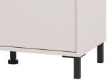 Mobile da Ingresso Bianco Crema Nero un Ripiano 2 Ante 80x40x57h cm, 2 Vani - Force