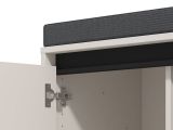 Mobile da Ingresso Bianco Crema Nero un Ripiano 2 Ante 80x40x57h cm, 2 Vani - Force