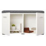 Mobile da Ingresso Bianco Grigio Scuro un Ripiano 2 Ante 79x35x45h cm, 2 Vani - Cannole