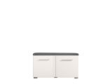 Mobile da Ingresso Bianco Grigio Scuro un Ripiano 2 Ante 79x35x45h cm, 2 Vani - Cannole