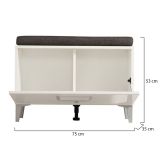Mobile da Ingresso Bianco Grigio Scuro un Ripiano Un'anta 74.5x35x53h cm, 2 Vani - Ceranesi