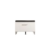 Mobile da Ingresso Bianco Grigio Scuro un Ripiano Un'anta 74.5x35x53h cm, 2 Vani - Ceranesi