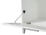 Mobile da Ingresso Bianco Grigio Scuro un Ripiano Un'anta 74.5x35x53h cm, 2 Vani - Ceranesi