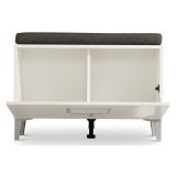 Mobile da Ingresso Bianco Grigio Scuro un Ripiano Un'anta 74.5x35x53h cm, 2 Vani - Ceranesi
