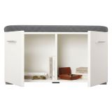 Mobile da Ingresso Bianco Grigio un Ripiano 2 Ante 79x35x45h cm, 2 Vani - Cannole