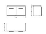 Mobile da Ingresso Bianco Grigio un Ripiano 2 Ante 79x35x45h cm, 2 Vani - Cannole