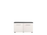 Mobile da Ingresso Bianco Grigio un Ripiano 2 Ante 79x35x45h cm, 2 Vani - Cannole