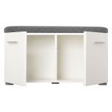 Mobile da Ingresso Bianco Grigio un Ripiano 2 Ante 79x35x45h cm, 2 Vani - Cannole