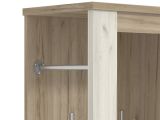 Mobile da Ingresso Bianco Larice Marrone Rovere Specchio Incluso 5 Ripiani 114x36.5x195h cm, Appendiabiti - Valva