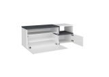 Mobile da Ingresso Bianco Lucido Grigio Ardesia 3 Ripiani Appendiabiti 120x40x154h cm, 2 Ante Made in Italy - Graziella