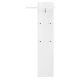 Mobile da Ingresso Bianco Lucido un Ripiano Appendiabiti 50x27x140h cm, Installazione Sospesa - Etesia