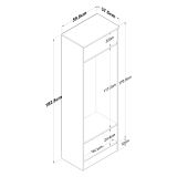 Mobile da Ingresso Bianco Marrone Noce 2 Ripiani Appendiabiti 60x38x183h cm, 2 Ante - Tursi