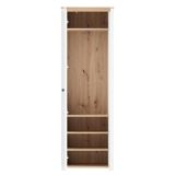 Mobile da Ingresso Bianco Marrone Rovere 4 Ripiani Appendiabiti 60x40x191h cm, Un'anta - Wanaka