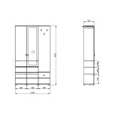 Mobile da Ingresso Bianco Marrone Rovere Nodi Specchio Incluso 4 Ripiani 116x35x197h cm, Appendiabiti - Raroto