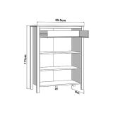 Mobile da Ingresso Bianco Marrone Rovere Nodi un Cassetto 2 Ripiani 86x40x111h cm, 2 Ante - Russel