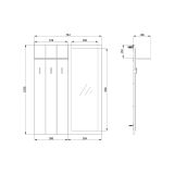 Mobile da Ingresso Bianco Marrone Rovere Specchio Incluso un Ripiano 77x20x102h cm, Appendiabiti - Kaikou